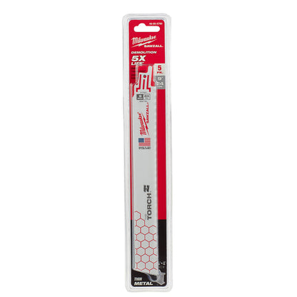 Milwaukee 48-00-5790 SAWZALL THE TORCH 9in 24 TPI Metal Demolition Blades - 5pk
