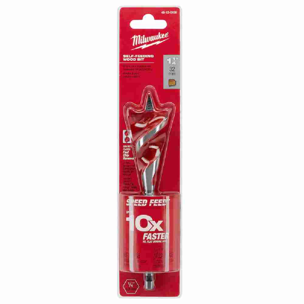 Milwaukee 48-13-0108 SPEED FEED 1-1/4in x 6in Self-Feeding Wood Bit