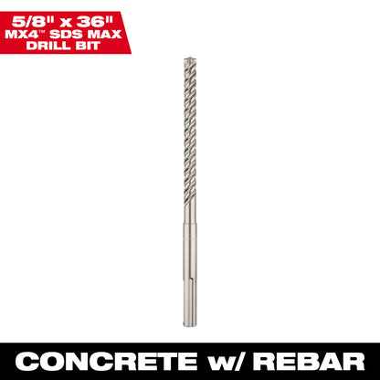 Milwaukee 48-20-3922 5/8in x 31in x 36in MX4 4-Cutter SDS-MAX Rotary Hammer Drill Bit