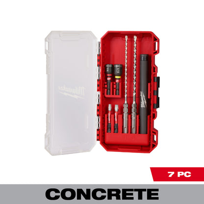 Milwaukee 48-20-7497 7pc SDS Plus M/2 2-Cutter Concrete Screw Installation Kit