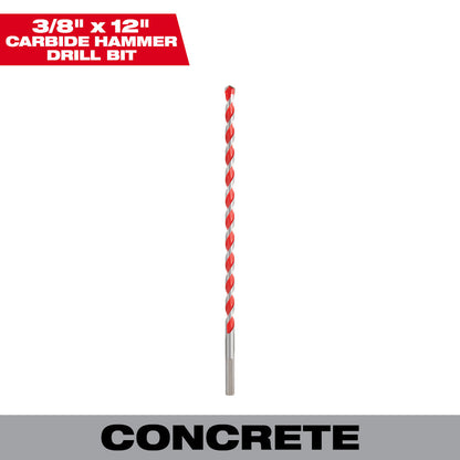 Milwaukee 48-20-9022 SHOCKWAVE 3/8in x 10in x 12in Carbide Hammer Drill Bit