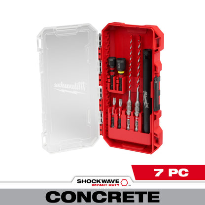 Milwaukee 48-20-9097 7pc SHOCKWAVE Impact Duty Carbide Hammer Drill Bit Concrete Screw Install Set