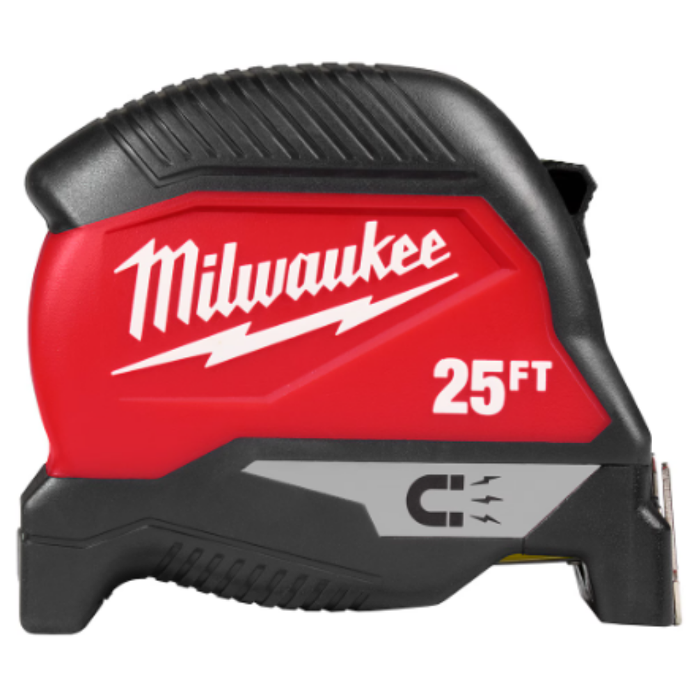 Milwaukee 48-22-1025MG 25 ft. x 1 -inch Compact Magnetic Tape Measure with 15 ft. Reach (2-Pack)
