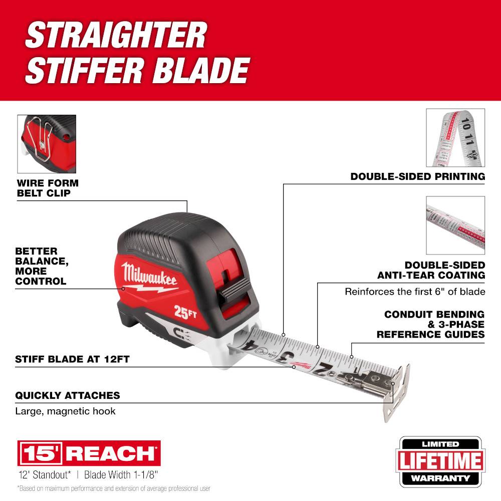 Milwaukee 48-22-1027M 25' Electrician's Magnetic Tape Measure