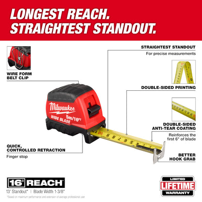 Milwaukee 48-22-1217 16'/5m Wide Blade Tape Measure