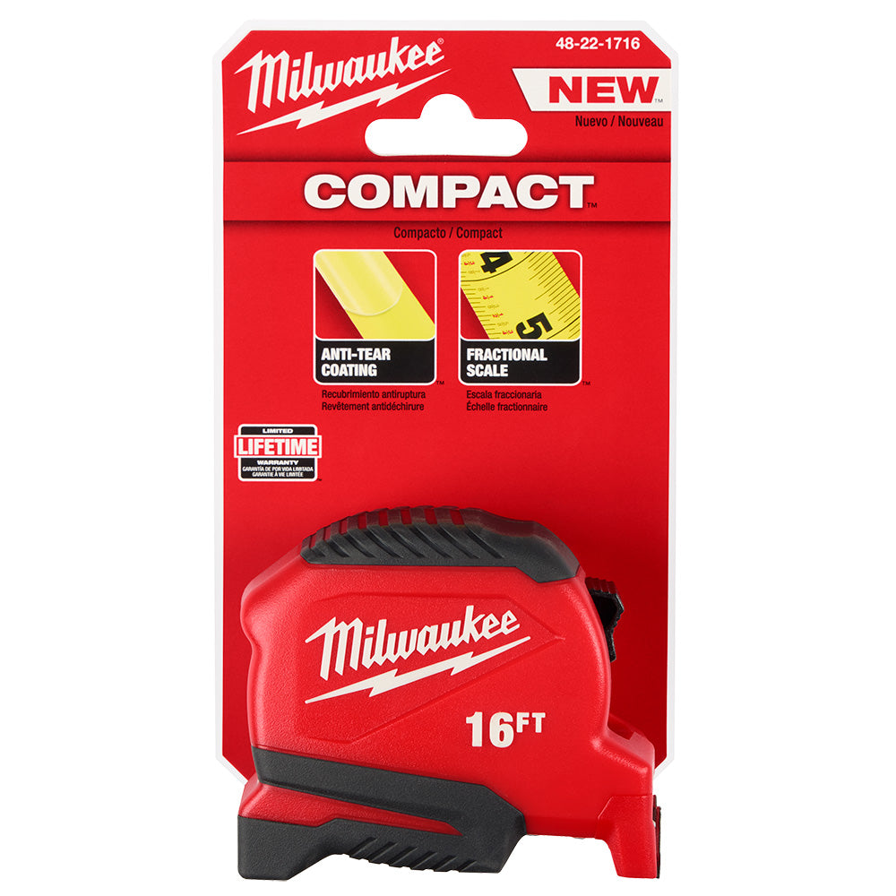 Milwaukee 48-22-1716 16ft Compact Tape Measure