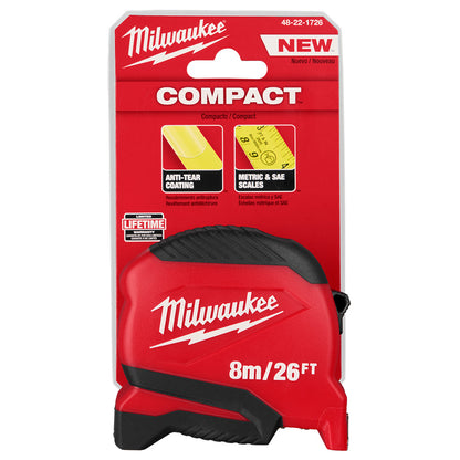 Milwaukee 48-22-1726 26ft/8m Compact Tape Measure