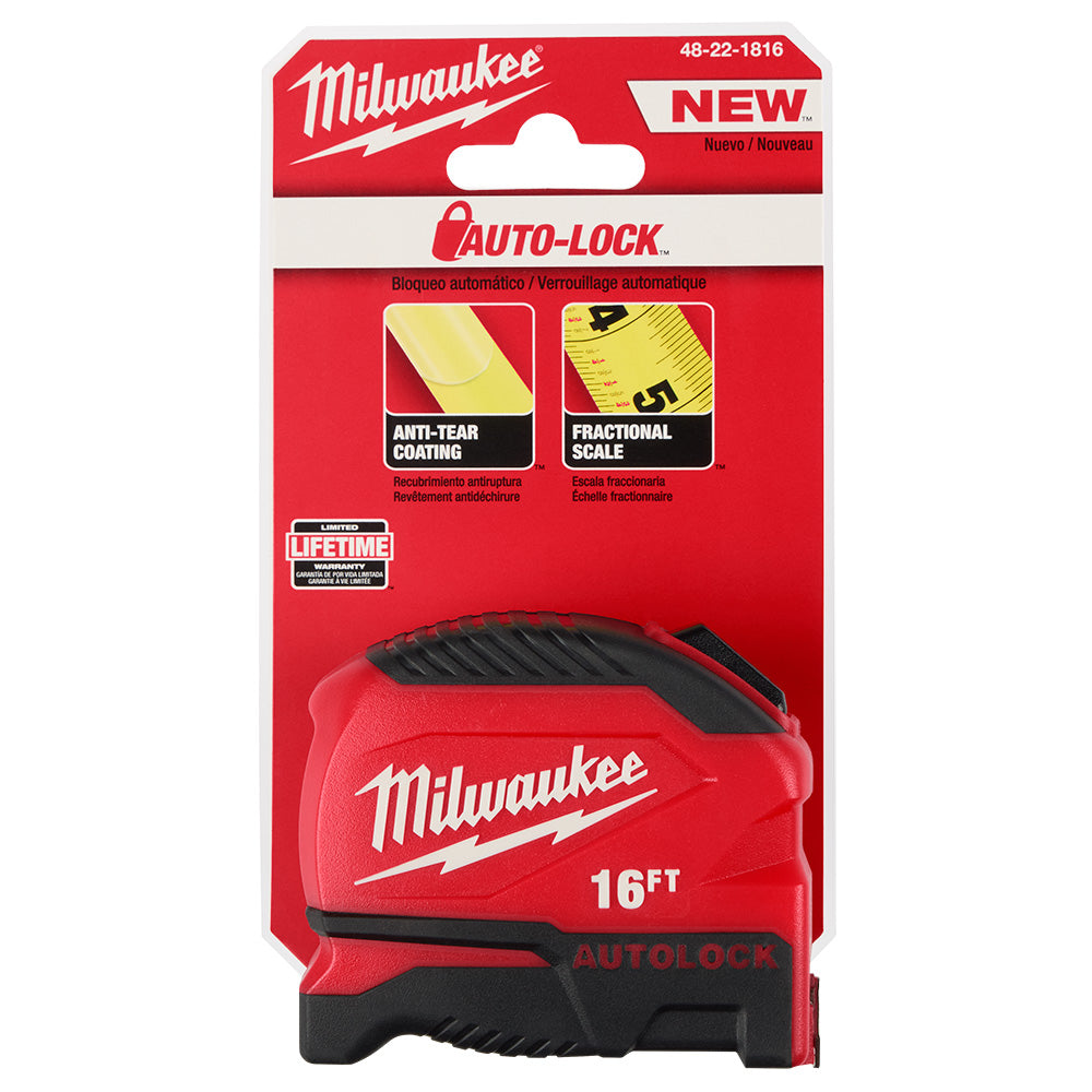 Milwaukee 48-22-1816 16ft Auto lock Tape Measure