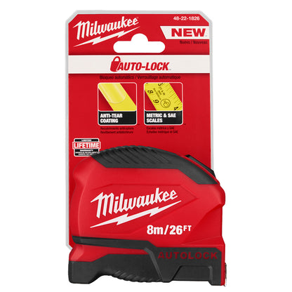Milwaukee 48-22-1826 26ft/8m Autolock Tape Measure