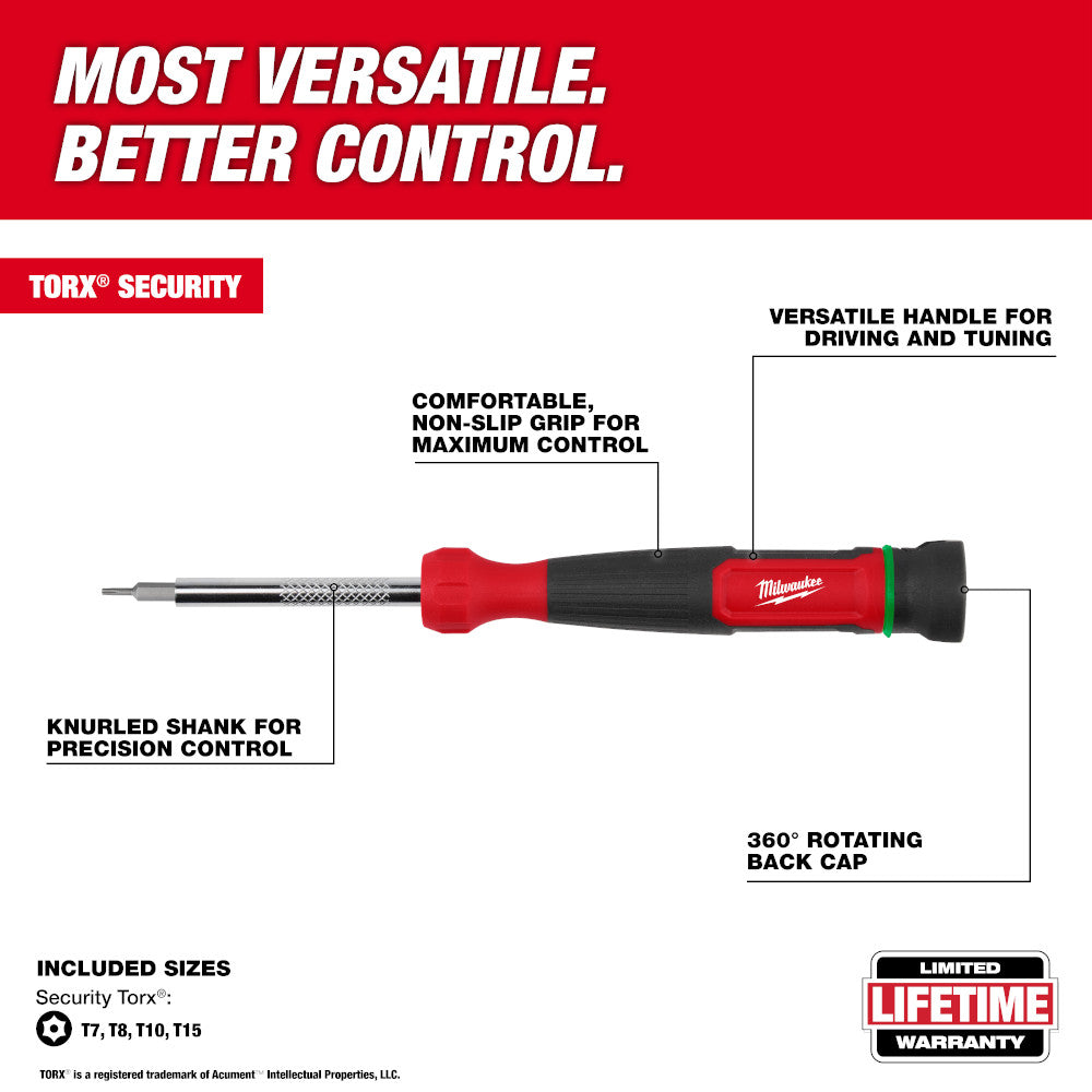 Milwaukee 48-22-2931  4-in-1 TORX Security Precision Multi-Bit Screwdriver