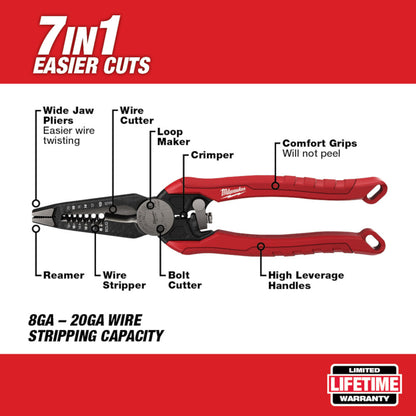 Milwaukee 48-22-3078 9in 7-in-1 Combination Wire Strippers Pliers