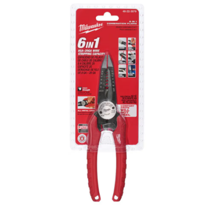 Milwaukee 48-22-3079 7.75 -inch Combination Electricians 6-in-1 Wire Strippers Pliers