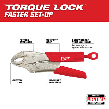 Milwaukee 48-22-3407 7in TORQUE LOCK Curved Jaw Locking Pliers with Grip