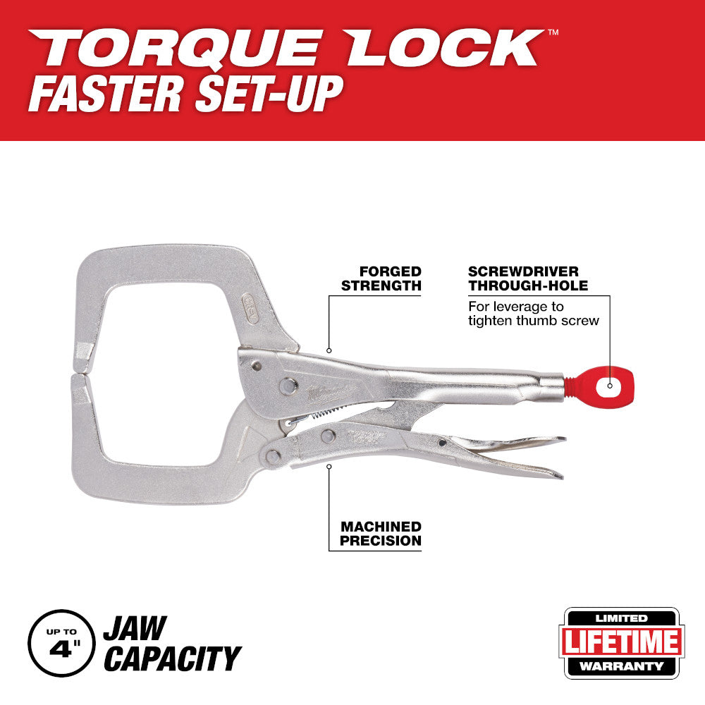 Milwaukee 48-22-3531 11in TORQUE LOCK Locking C-Clamp with Regular Jaws