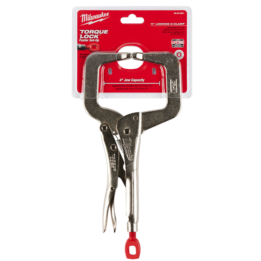 Milwaukee 48-22-3531 11in TORQUE LOCK Locking C-Clamp with Regular Jaws
