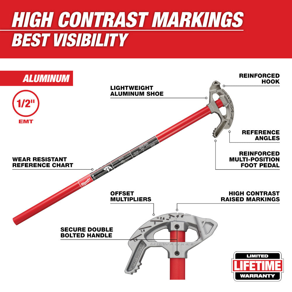 Milwaukee 48-22-4070 1/2in EMT Aluminum Conduit Bender