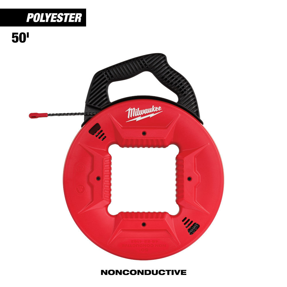 Milwaukee 48-22-4162 50' 1/8in Polyester Fish Tape with Nonconductive Tip