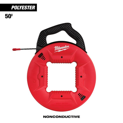 Milwaukee 48-22-4162 50' 1/8in Polyester Fish Tape with Nonconductive Tip