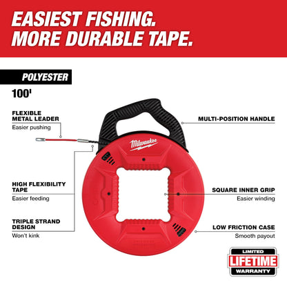 Milwaukee 48-22-4195 100' Polyester Fish Tape