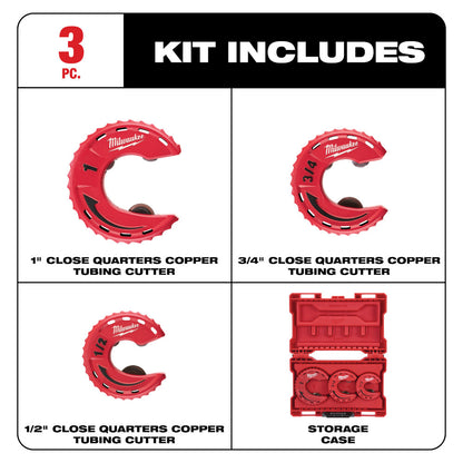 Milwaukee 48-22-4263 3pc Close Quarters Tubing Cutter Set