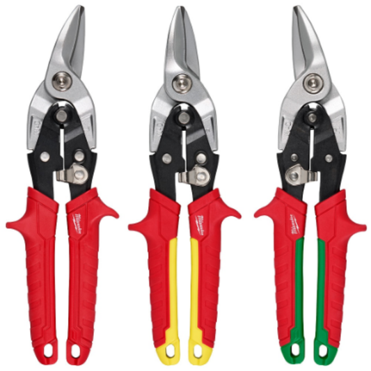 Milwaukee 48-22-4563 Left, Right, and Straight Aviation Snips (3-Pack)