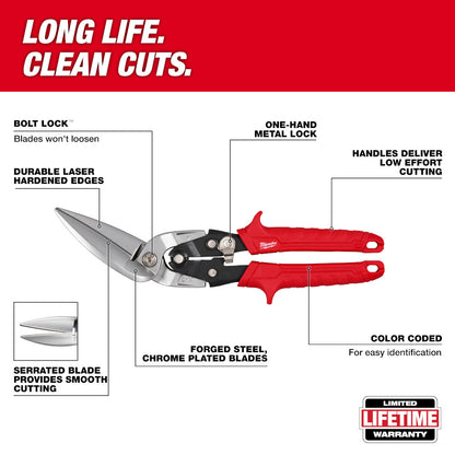 Milwaukee 48-22-4568 Left Long Offset Snips