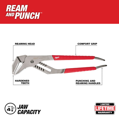 Milwaukee 48-22-6312 12in Comfort Grip Straight-Jaw Pliers