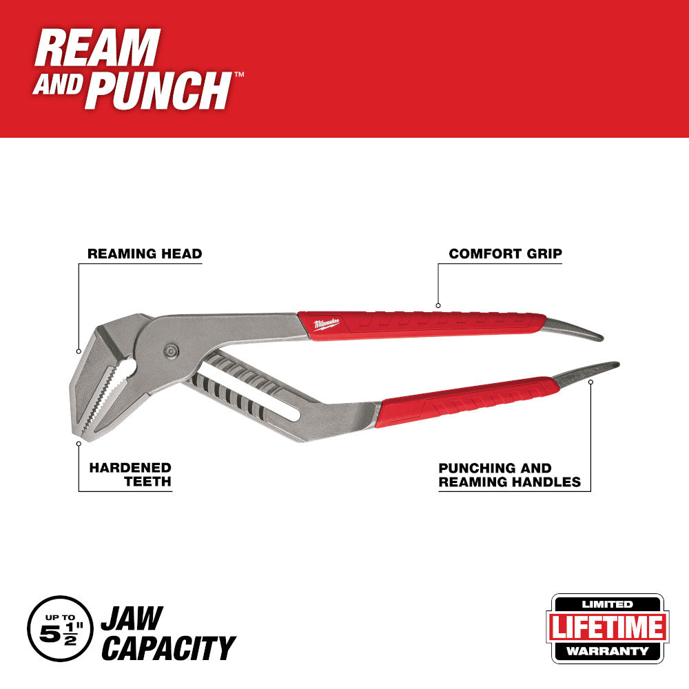 Milwaukee 48-22-6320 20in Comfort Grip Straight-Jaw Pliers