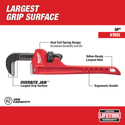Milwaukee 48-22-7110 10in Steel Pipe Wrench