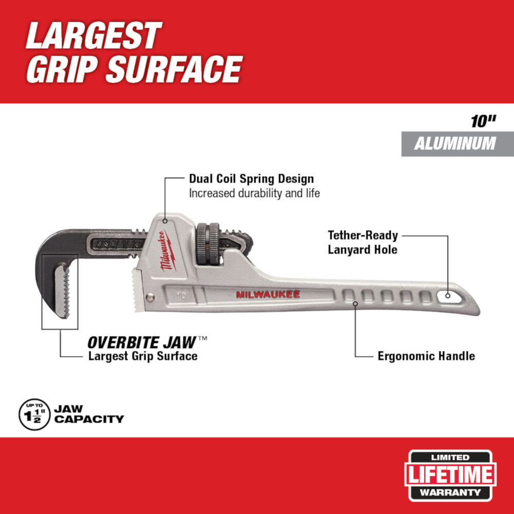 Milwaukee 48-22-7210 10in Aluminum Pipe Wrench