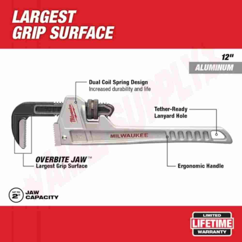 Milwaukee 48-22-7212 12in Aluminum Pipe Wrench