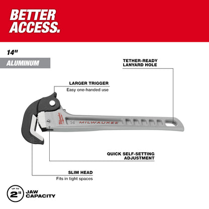 Milwaukee 48-22-7414 14in Aluminum Self-Adjusting Pipe Wrench