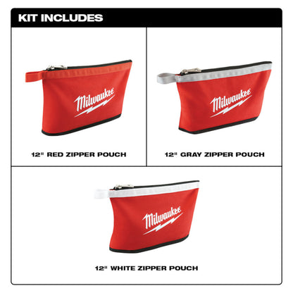 Milwaukee 48-22-8193 3pc 12in Zipper Pouch Set