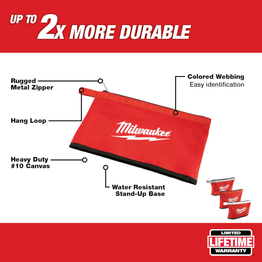 Milwaukee 48-22-8193 3pc 12in Zipper Pouch Set