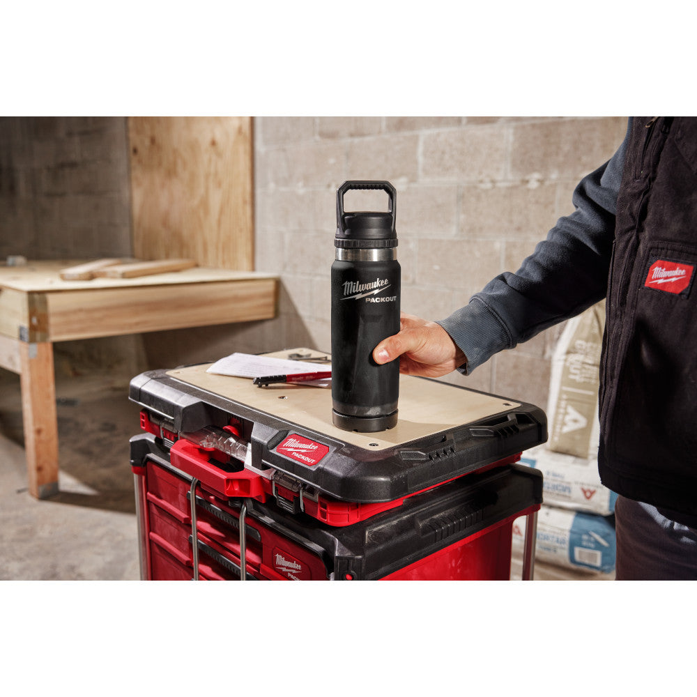 Milwaukee 48-22-8396B PACKOUT 24oz Insulated Bottle with Chug Lid - Black