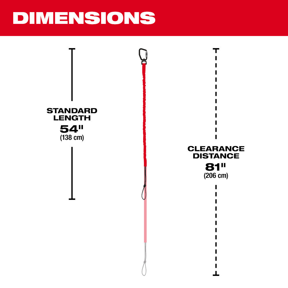 Milwaukee 48-22-8811 10lbs 54in Extended Reach Locking Tool Lanyard