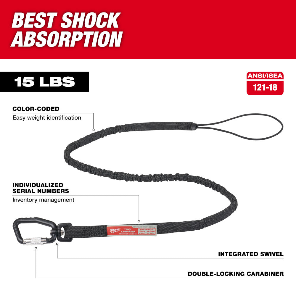 Milwaukee 48-22-8816 15lbs 54in Extended Reach Locking Tool Lanyard