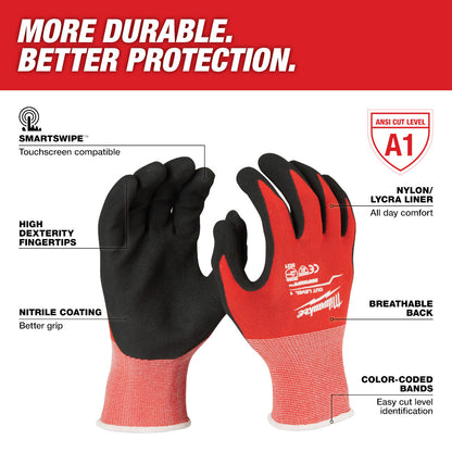 Milwaukee 48-22-8903 Cut Level 1 Nitrile Dipped Gloves - Extra Large