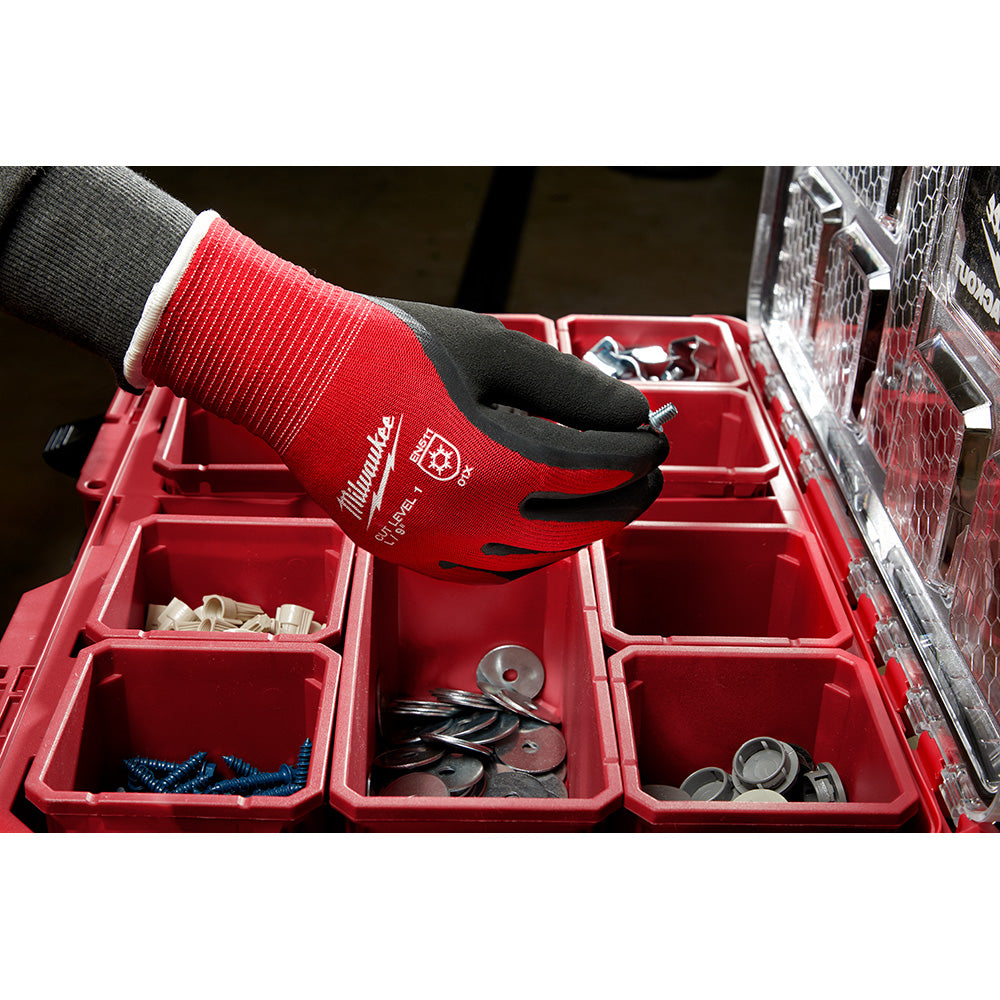 Milwaukee 48-22-8910 Red Latex Cut Level 1 Insulated Winter Dipped Work Gloves - Small