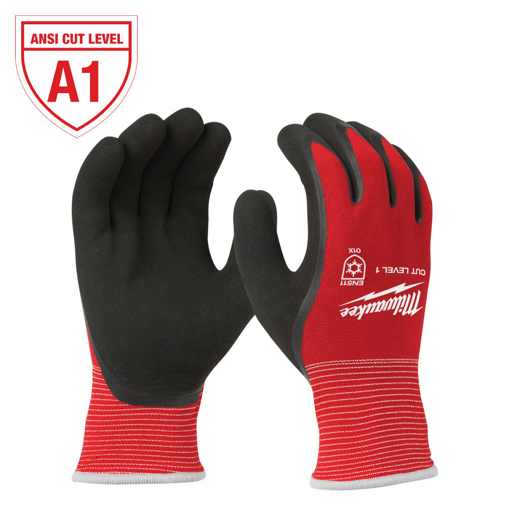 Milwaukee 48-22-8911 Red Latex Cut Level 1 Insulated Winter Dipped Work Gloves - Medium
