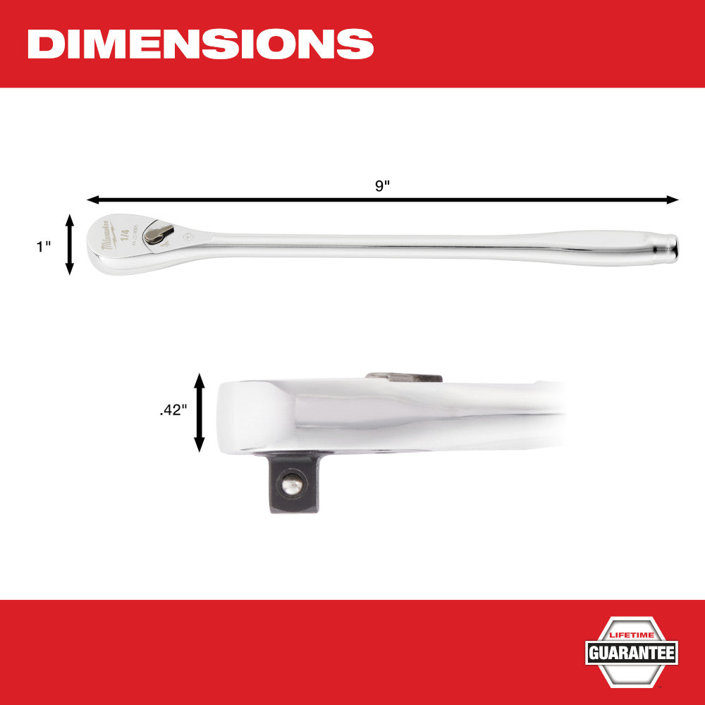 Milwaukee 48-22-9005 1/4in Drive 9in Extended Ratchet
