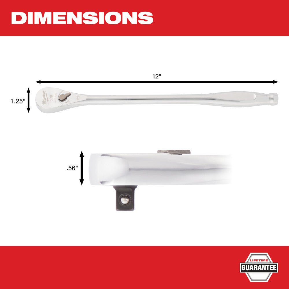 Milwaukee 48-22-9037 3/8in Drive 12in Extended Ratchet