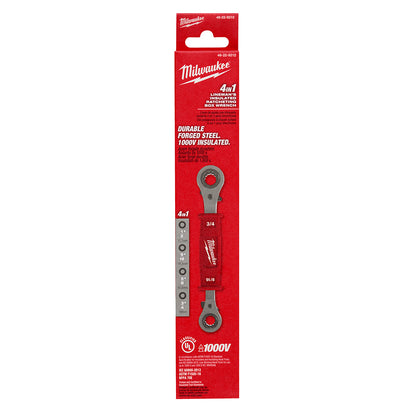 Milwaukee 48-22-9212 Lineman's 4-In-1 Insulated Ratcheting Box Wrench