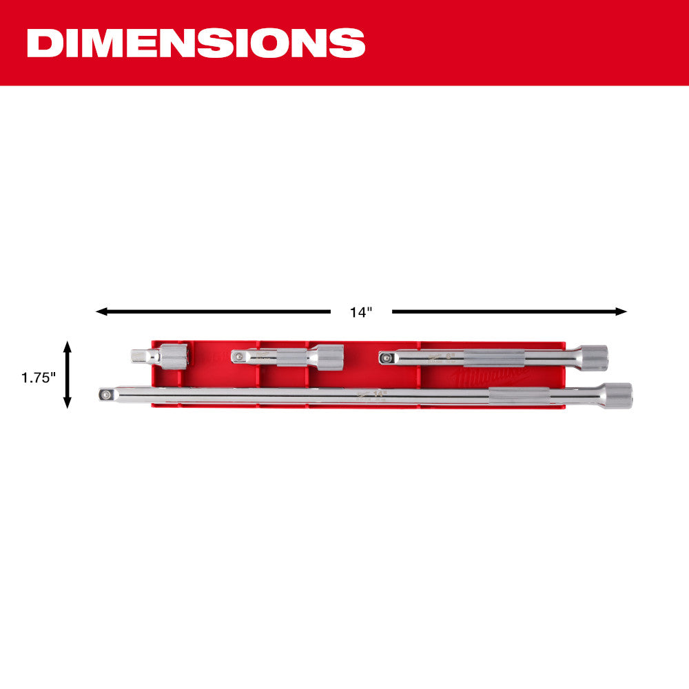 Milwaukee 48-22-9341 4pc 3/8in Drive Extension Set