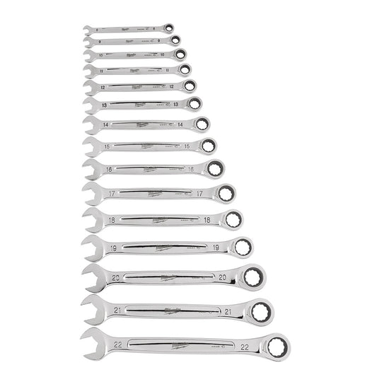 Milwaukee 48-22-9516 15pc Metric Ratcheting Combination Wrench Set