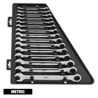 Milwaukee 48-22-9516 15pc Metric Ratcheting Combination Wrench Set