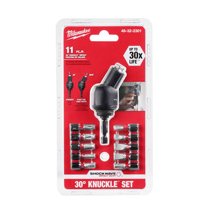 Milwaukee 48-32-2301 11pc SHOCKWAVE Impact Duty 30° KNUCKLE Pivoting Bit Holder Set