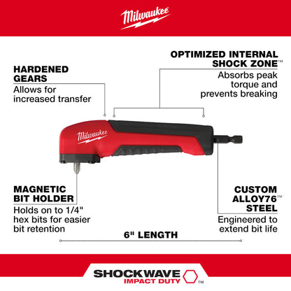 Milwaukee 48-32-2390 SHOCKWAVE Right-Angle Adapter