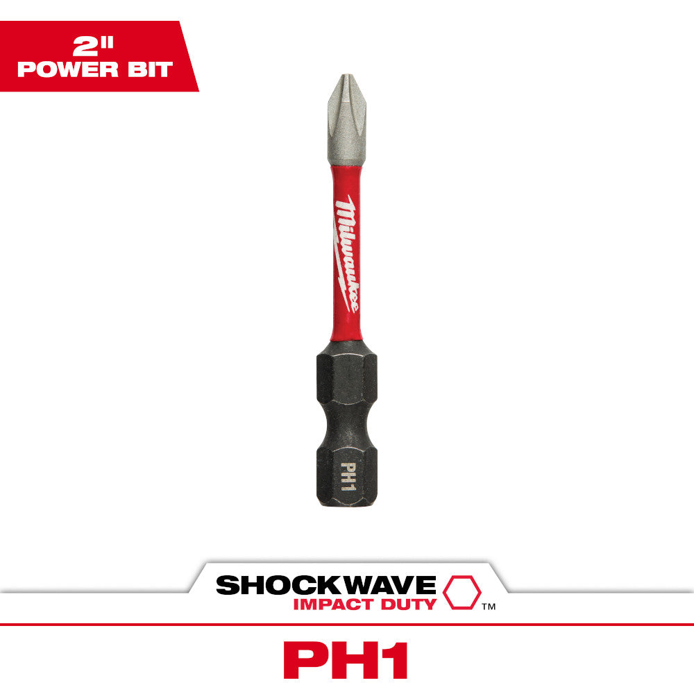 Milwaukee 48-32-4461 SHOCKWAVE Impact Duty 2in x #1 Phillips Power Bit