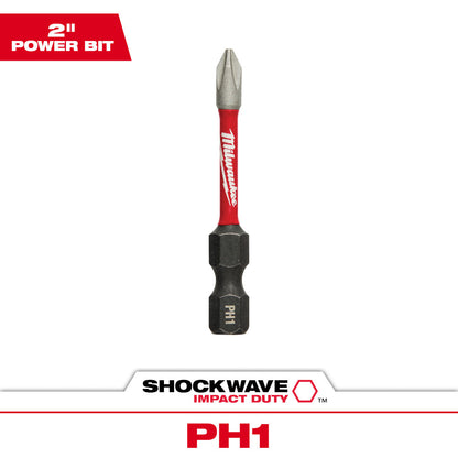 Milwaukee 48-32-4461 SHOCKWAVE Impact Duty 2in x #1 Phillips Power Bit